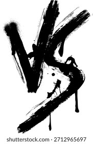 VS gegen Grunge Pinsel Pinselstrich Spray Drip Drawing Vector