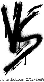 VS Versus Grunge Brush Stroke Spray Drip Vector de dibujo