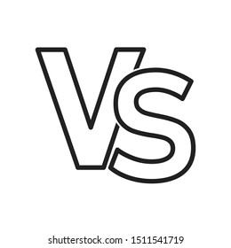 VS or versus icon isolated. Confrontation symbol. Game concept. Letter sign of choise. EPS 10