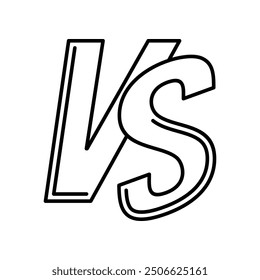 VS versus icon, line vector isolated on white background. trendy and modern design