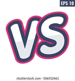 VS versus icon, mark, sign for fighters. Flat vector typography symbol, design illustration on white background.