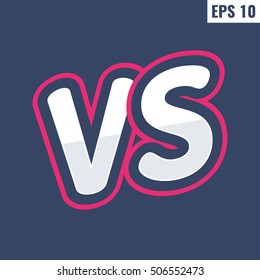 VS versus icon, mark, sign for fighters. Flat vector typography symbol, design illustration on dark background.