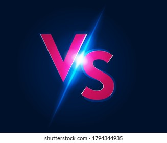 Vs Versus Icon Vector Red Color Logo For Battle Fight Game Illustration On Dark Background