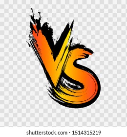 V.S. Versus letter logo. VS letters on transparent background. Vector illustration of competition, confrontation.