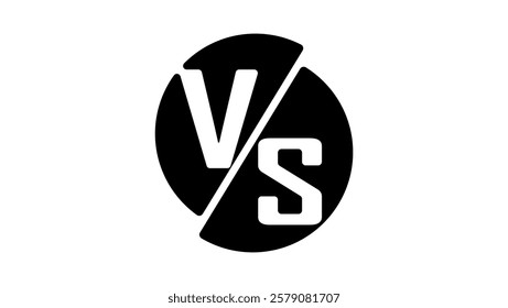 Vs versus Letters , black isolated silhouette 
