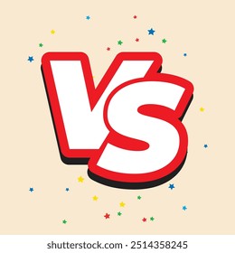 VS versus ícone de vetor de letras isolado no fundo branco.