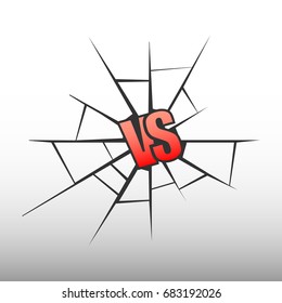 VS versus letters vector illustration battle logo emblem