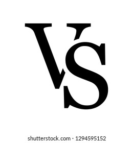 VS versus letters vector logo icon isolated on white background. VS versus symbol for confrontation or opposition design concept