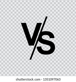 VS versus letters vector logo isolated on transparent background. VS versus symbol for confrontation or opposition design concept