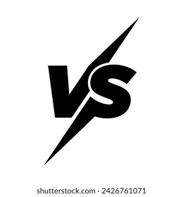 VS versus letters vector logo icon isolated on white background. VS versus symbol for confrontation or opposition design concept