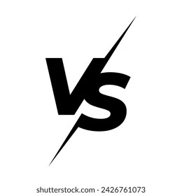 VS versus letters vector logo icon isolated on white background. VS versus symbol for confrontation or opposition design concept