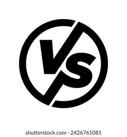 VS versus letters vector logo icon isolated on white background. VS versus symbol for confrontation or opposition design concept