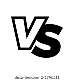 VS versus letters vector logo icon isolated on white background. VS versus symbol for confrontation or opposition design concept