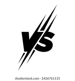 VS versus letters vector logo icon isolated on white background. VS versus symbol for confrontation or opposition design concept