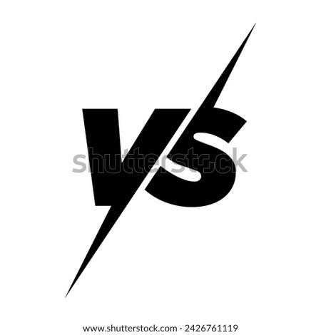 VS versus letters vector logo icon isolated on white background. VS versus symbol for confrontation or opposition design concept