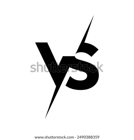 VS versus letters vector logo icon isolated on white background. VS versus symbol for confrontation or opposition design concept