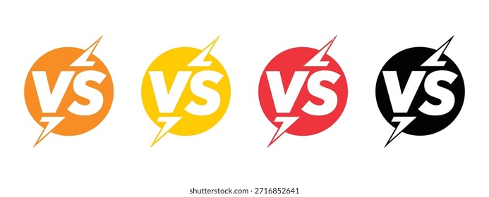 Vs contra el juego de logotipos de rayos