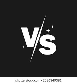 Vs or versus logo for battle or fight game flat cartoon symbol