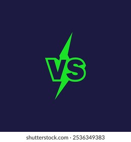 Vs or versus logo for battle or fight game flat cartoon symbol