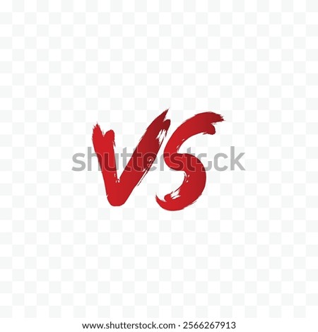 vs or versus match game challenge paint brush logo text written red element design 