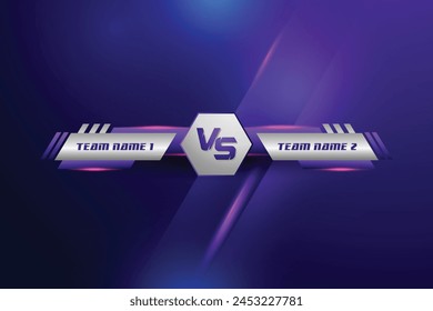 vs versus screen for fight battle or comparison futuristic banner and light shiny colorful lower third for soccer football sports Background