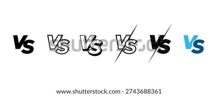 VS Versus Symbol Vector Set with Dynamic Typography Styles Competition Battle Comparison Text Icons 