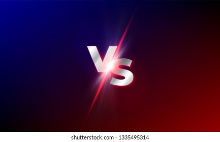 VS versus vector background. Red and blue mma fight competition VS light blast sparkle template