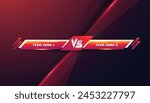 vs versus vector battle scoreboard broadcast screen and lower third for soccer football sports competition abstract vector background