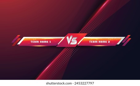 vs versus vector battle scoreboard broadcast screen and lower third for soccer football sports competition abstract vector background