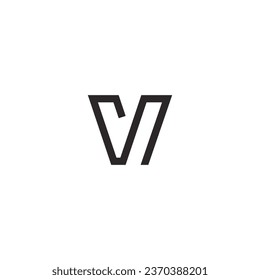 V-shaped capitalized line logo with blank background