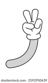 V-sign comic doodle hand gesture