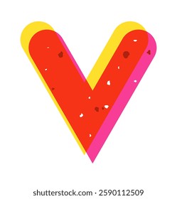 V-sign grain texture risograph element