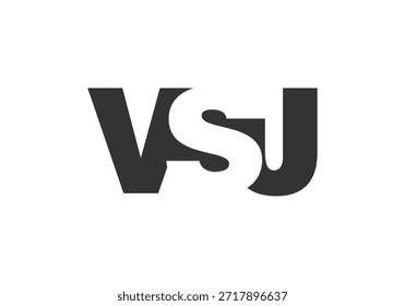 Design do logotipo VSJ. letra inicial V S J estilo de fonte em negrito para start-ups de tecnologia, consultoria, marca corporativa. Nome criativo da empresa, manchetes identidade tipográfica, logotipo moderno. Ilustração vetorial.