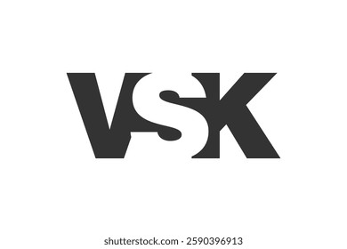 VSK logo design. Initial letter V S K bold font style for tech startups, consulting, corporate branding. Creative company name, headlines typography identity, trendy logotype. Vector illustration.