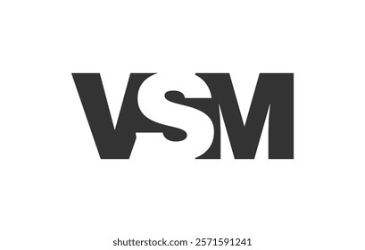 VSM logo design. Initial letter V S M bold font style for tech startups, consulting, corporate branding. Creative company name, headlines typography identity, trendy logotype. Vector illustration.