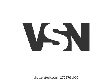 Design do logotipo VSN. letra inicial V S N estilo de fonte em negrito para start-ups de tecnologia, consultoria, marca corporativa. Nome criativo da empresa, manchetes identidade tipográfica, logotipo moderno. Ilustração vetorial.