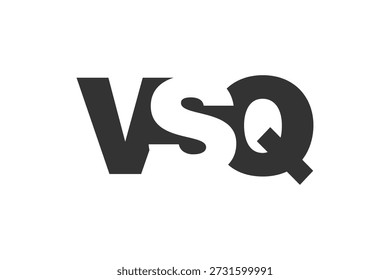 Diseño del logotipo de VSQ. Letra inicial V S Q estilo de letra en negrita para startups tecnológicas, consultoría, marca corporativa. Nombre creativo de la empresa, titulares de la tipografía, identidad, logotipo de moda. Ilustración vectorial.
