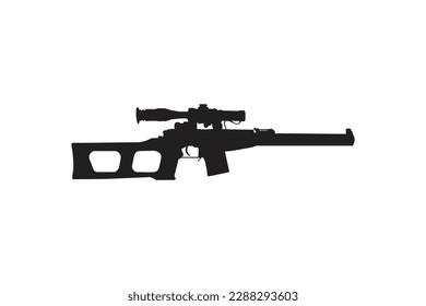 VSS gun silhouette vector icon isolated on white background