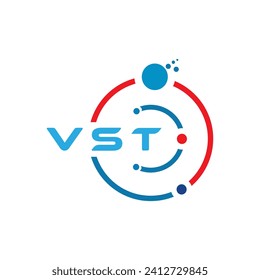 VST letter technology logo design on white background. VST  creative initials letter IT logo concept. VST letter design