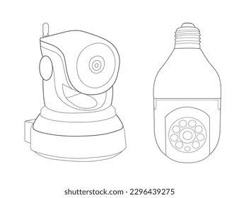 Vstarcam seguimiento humano de dos vías habla AI smart home pan, tilt wireless cámara mini wifi ip security cámara, bulb cámara, vector, eps10.