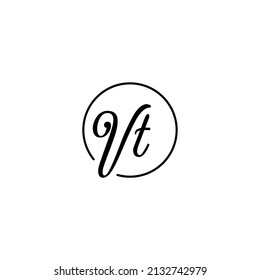 VT circle feminine concept initial logo best for beauty and fashion