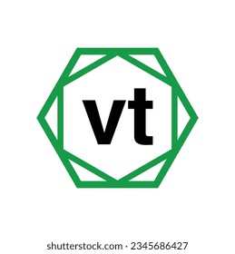 VT company name initial letter monogram. VT icon.