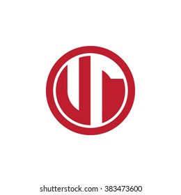 VT initial letters circle business logo red
