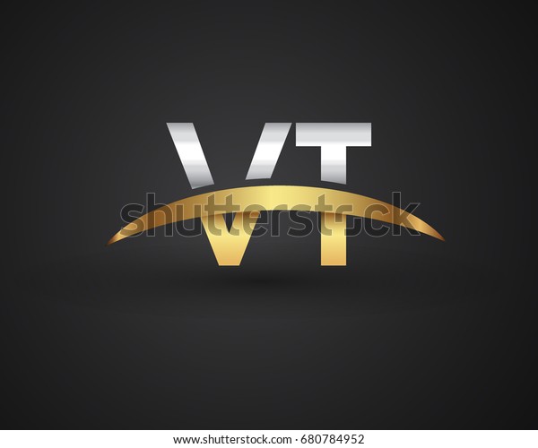 Vt Initial Logo Company Name Colored Stock Vector Royalty Free 680784952