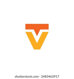 Diseño de logotipo inicial de VT. VECTOR de logotipo de TV