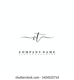 VT Initial luxury handwriting logo vector