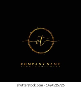 VT Initial luxury handwriting logo vector