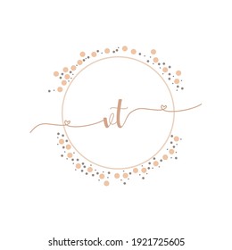 VT Initial monogram handwriting luxury illustration