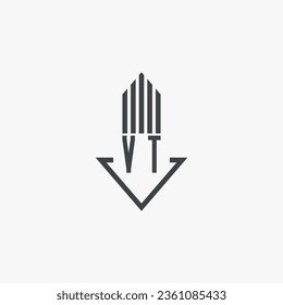 VT initials Real Estate Logo stock illustration. Logo vector