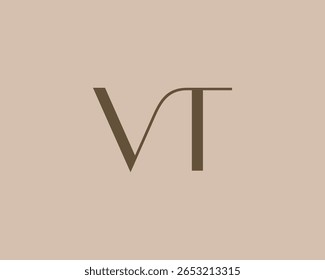 VT letter logo icon design. Classic style luxury initials monogram.